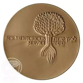 מדליה ממלכתית, ציון שרות מסור, ארד טומבק, 59.0 מ"מ, 17 גרם - גב המטבע