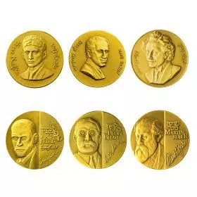  יהודים שתרמו לתרבות האנושית - סט 6 מדליות זהב רשמיות