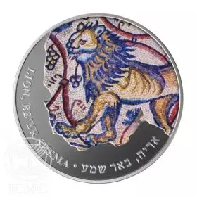 האריה, פסיפסים עתיקים בארץ ישראל, 1 אונקיה כסף 999 38.7 מ"מ