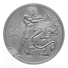 מטבע זיכרון, שמשון והאריה, כסף, 30 מ"מ, 14.4 גרם - צד הנושא