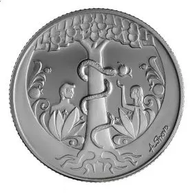 מדליה ממלכתית, אדם וחוה - סיפורי התנ"ך, כסף 999, 38.7 מ"מ, 1 אונקיה - צד הנושא