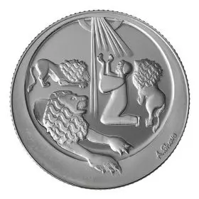 מדליה ממלכתית, דניאל בגוב האריות - סיפורי התנ"ך, כסף 999, 38.7 מ"מ, 1 אונקיה - צד הנושא
