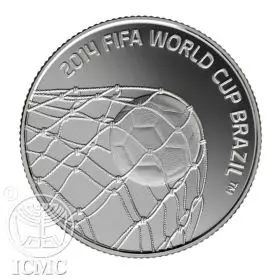 מטבע זיכרון, פיפ"א FIFA 2014, ברזיל, כסף קשוט, 38.7 מ"מ, 28.8 גרם - צד הנושא