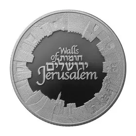 חומות ירושלים- 1 אונקיה בוליון כסף 999, 38.7 מ"מ, ה-3 בסדרת הבוליון "נופי ירושלים"