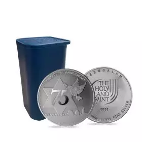 1x25 אונקיה בוליון כסף - יונת השלום - מהדורת 75 שנה למדינת ישראל 2023