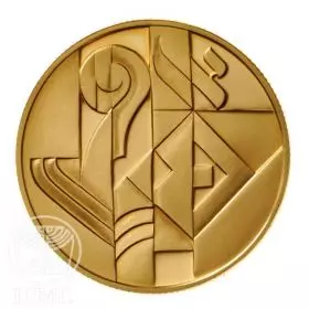 מטבע זיכרון, האמנות בישראל, זהב קשוט, 30 מ"מ, 17.28 גרם - צד הנושא
