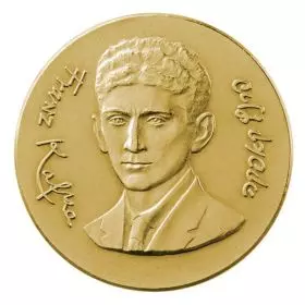 פרנץ קפקא, סדרת אישים יהודים שתרמו לתרבות האנושית -  זהב/585, 30.5 מ"מ, 17 גרם