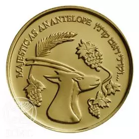 מדליה ממלכתית, יהושע בן נון, זהב קשוט 585, 30.5 מ"מ, 17 גרם - צד הנושא