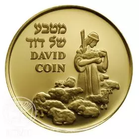 דוד המלך - מדלית זהב/585 קשוט, 30.5 מ"מ, 17 גרם