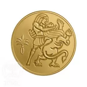 מטבע זיכרון, שמשון והאריה, זהב, 13.92 מ"מ, 1.24 גרם - צד הנושא