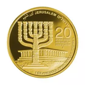 מנורת הכנסת - 1 אונקיה בוליון זהב טהור 9999, 32 מ"מ, סדרת מטבעות הבוליון "ירושלים של זהב"