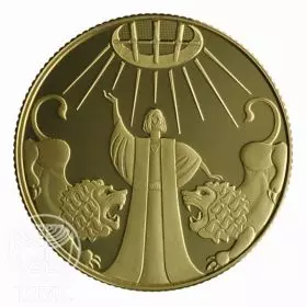 מטבע זיכרון, דניאל בגוב האריות, זהב קשוט, 30 מ"מ, 16.96 גרם - צד הנושא
