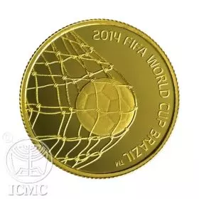 מטבע זיכרון, פיפ"א FIFA 2014, ברזיל, זהב קשוט, 27 מ"מ, 7.77 גרם - צד הנושא