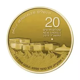 50 שנה למוזיאון ישראל - 1 אונקיה בוליון זהב טהור 9999, 32 מ"מ, סדרת מטבעות הבוליון "ירושלים של זהב"