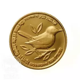 Commemorative Coin, Nightingale and Fig, Gold 900, Proof, 18 mm, 3.46 g - Obverse