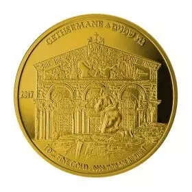 גת שמנים - 1 אונקיה בוליון זהב 9999, 32 מ"מ, הראשון בסדרת הבוליון "אתרים  בארץ הקודש"