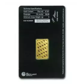 5 grams Gold Bar - Perth Mint