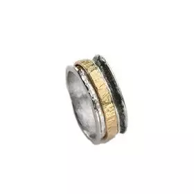 טבעת מסתובבת כסף 925 חישוק ציפוי זהב