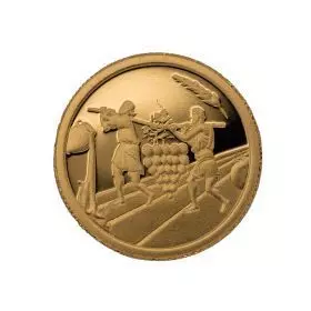 מטבע זיכרון, שנים עשר המרגלים , זהב קשוט, 13.92 מ"מ, 1.244 גרם - צד הנושא