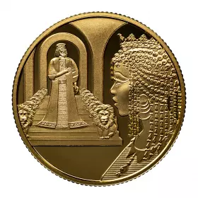 שלמה המלך ומלכת שבא - מטבע זהב/917  ה-25 בסדרת תמונות מן התנ"ך