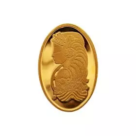 זהב להשקעה - מטיל זהב, ליידי פורטונה, 1 אונקיה, פאמפ - אריזת מגן - צד הנושא