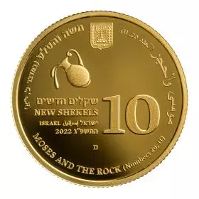משה והסלע - מטבע זהב/917, 30 מ"מ 16.96 גרם, סדרת תמונות מן התנ"ך