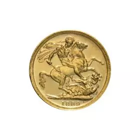 1/4 אונקיה מטבע זהב - סובריין יובל למלכה ויקטוריה (מלבורן) 1889 - M