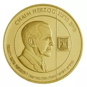 חיים הרצוג, נשיאי ישראל, זהב 750, 24 מ"מ, 10.36 גרם