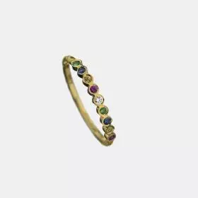 טבעת זהב, יהלומים ואבני ספיר צבעוניות
