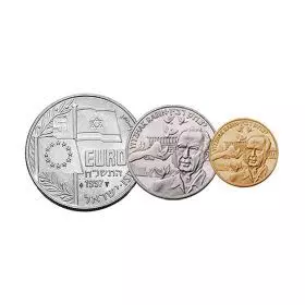 סט יצחק רבין EURO ישראל כסף+זהב+ניקל