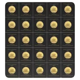 עלה מייפל - סט 25 מטבעות זהב 1 גרם 2022