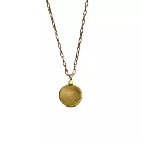 שרשרת עם תליון זהב 14 קראט משובץ 1/10 אונקיה בוליון זהב טהור "יונת השלום" 