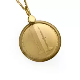 שרשרת זהב 14 קראט בשילוב מדליית זכור את יום השבת לקודשו 13.92 מ"מ