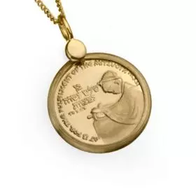 שרשרת זהב 14K עם תליון מדלית זהב 14K ″בר מצווה″