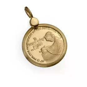 תליון זהב 14K עם מדלית זהב 14K ″בר מצווה″