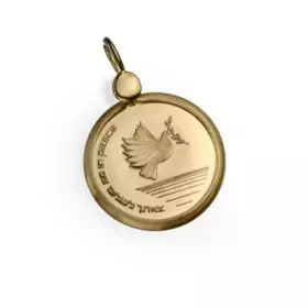 14K Gold Pendent with Gold Medal "Go in Peace"