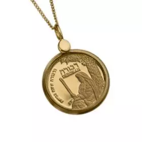 שרשרת זהב 14 קראט בשיבוץ מדליית דבורה