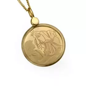 שרשרת זהב 14K עם תליון מטבע זהב ″דוד ושאול″