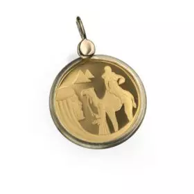 14K Gold ″Isaac and Rebecca″ Coin Pendant
