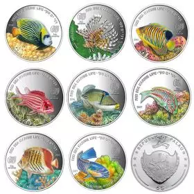 דגי ים סוף - סט שמונה מטבעות