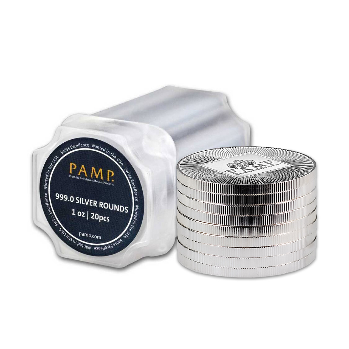 1x20 אונקיה ראונד כסף - PAMP USA