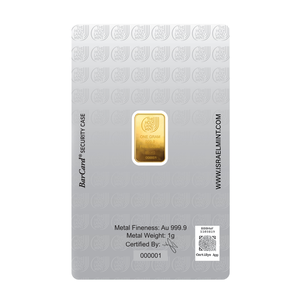 1 גרם מטיל זהב - יונת השלום