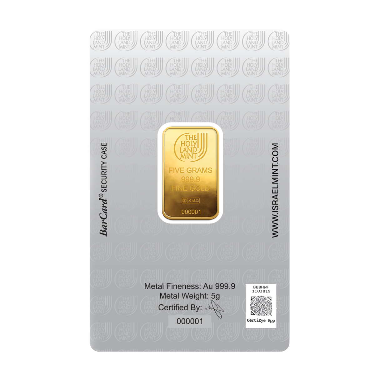 5 גרם מטיל זהב - יונת השלום