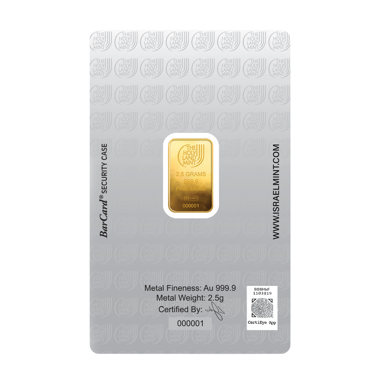 2.5 גרם מטיל זהב - יונת השלום