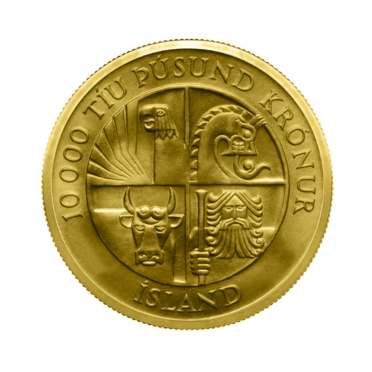 מטבע זהב 10,000 כתר - איסלנד