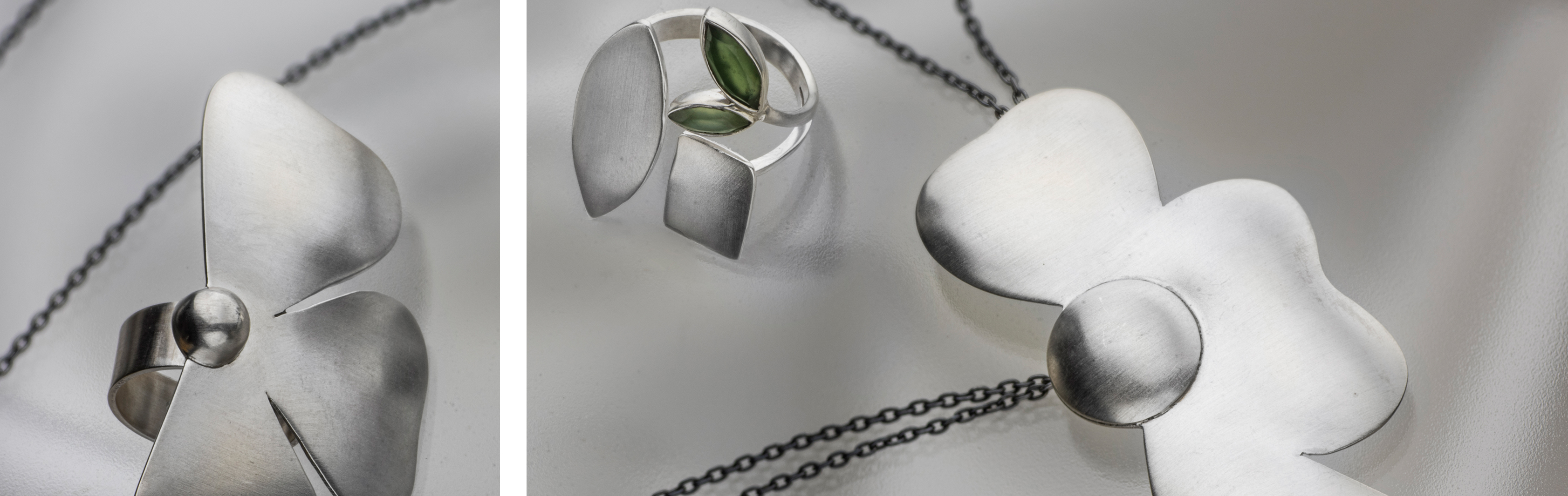Silver Jewelry, Silver Earrings, Silver Necklace, Silver Bracelet, Bracelets, Necklaces, Jewelry Store, Jewelry, Online Jewelry, Gras Jewelry, Israeli Jewelry, Flower Ring, Semi-Open Ring, Bypass Ring, Flower Necklace, Asymmetrical Jewelry, Jewelry for Wo