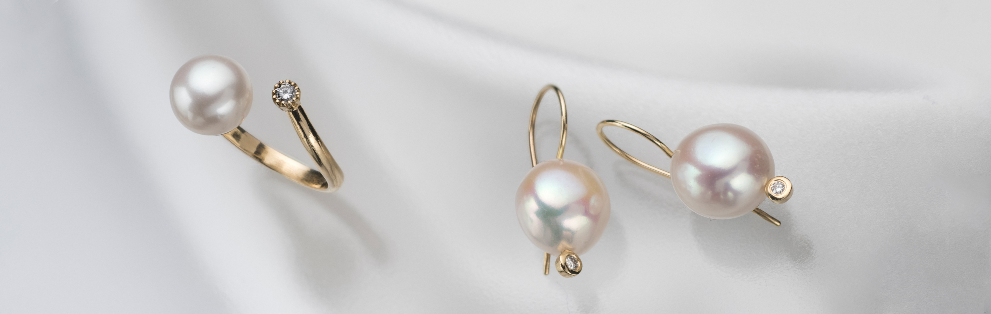 Wedding Jewelry, Bridal Jewelry, Bridal Earrings, Bridal Necklace, Bridal Ring, Pearl Jewelry, Natural Pearl Jewelry, Real Pearl Jewelry, GRAS Designs in Gold and Gems, Israeli jewelry