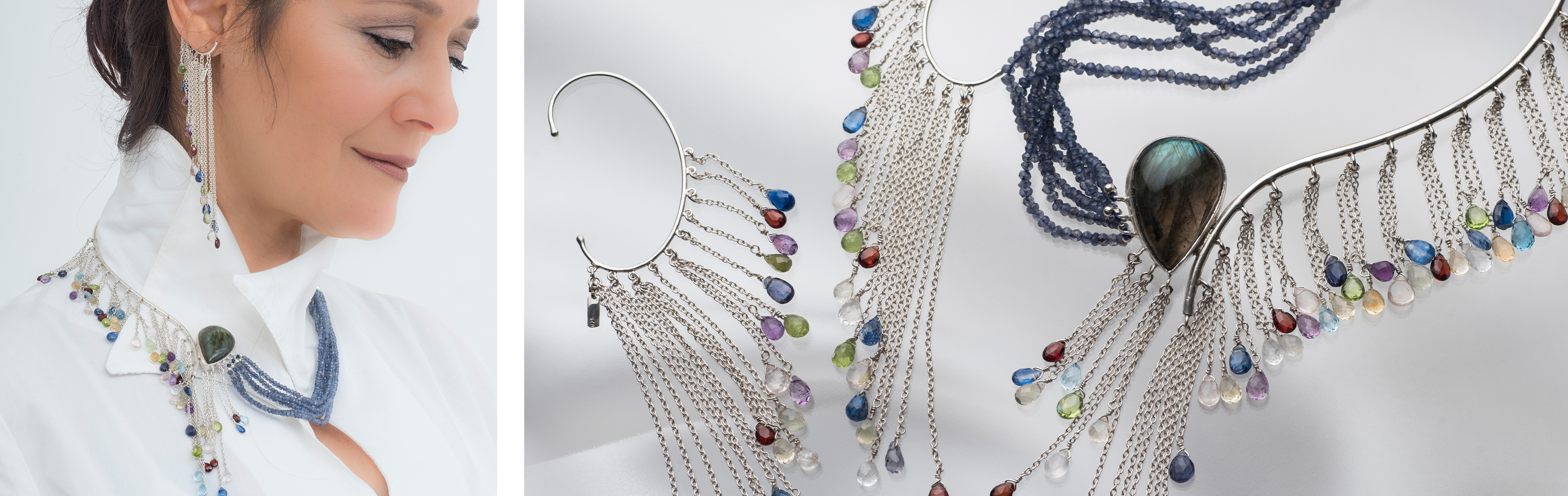 Limited Edition, Sterling Silver Jewelry, 925 Silver Jewelry, Limited Edition Jewelry, Limited Edition Necklace, Limited Edition Earrings, Woman's Necklace, Leaf Earrings, Impressive Necklace, Large Necklace, Drop Necklace, pear cut necklace, Asymmetrical