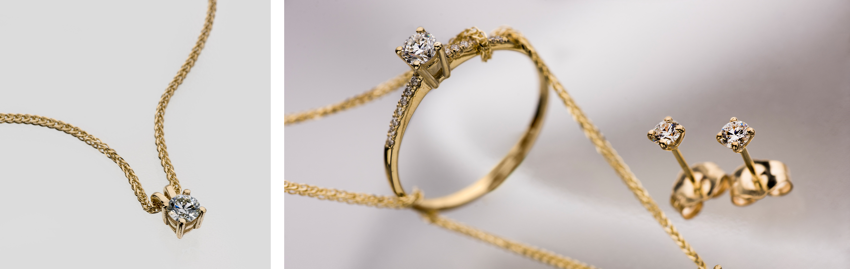 Solitaire Necklace, Solitaire Earrings, Solitaire Ring, Stud Earrings, Gold Stud Earrings, Solitaire Jewelry, Gold Jewelry For Women, GRAS Gold Design