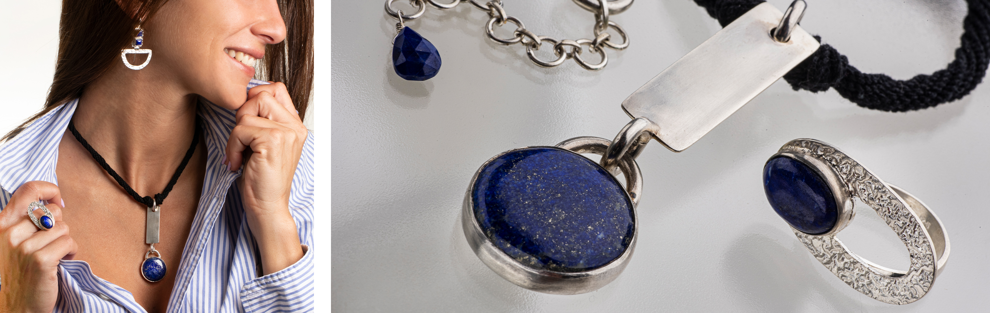 Lapis stone, Lapis lazuli, Lapis lazuli stone, Hammered silver, oval jewelry, oval earring, oval ring, square earring, silver and natural stone necklace, special earrings, GRAS silver jewelry, GRAS silver design, GRAS designs in silver and gems